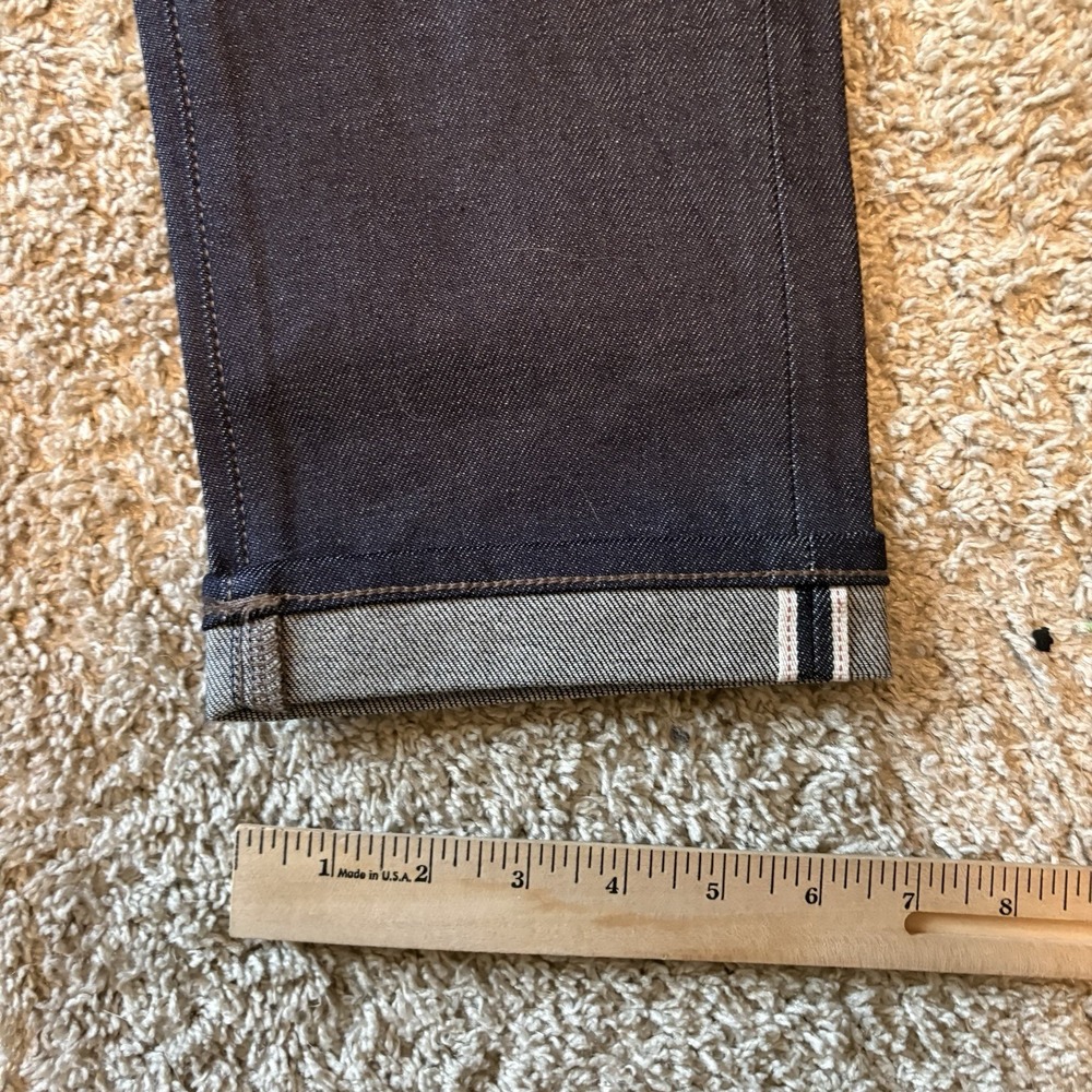 UniqLo Jeans Mens 33x32 Blue Denim Stretch Selvedge Slim Fit NWT - Picture 3 of 8